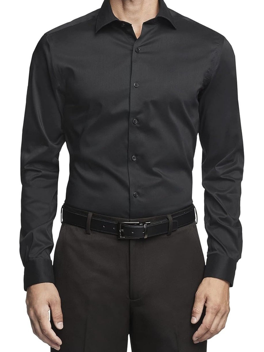 Van Heusen Black Long-Sleeve Dress Shirt #1342